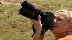 Beautiful girl Lauryn May takes care of a dick on the beach