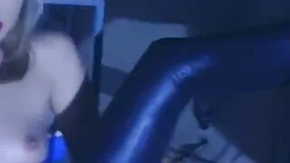 Paisley strips out of her latex and masturbates