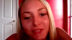 Cute skinny teen teases and masturbates on livecam