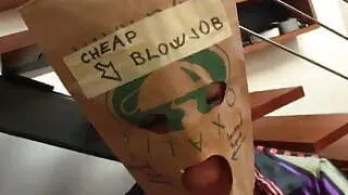 Big Tits Bag Head Sima Blows Cock