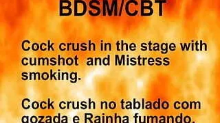 Cock crush in the stage with cumshot