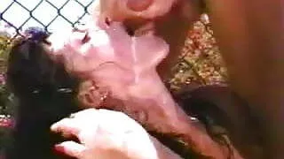   Brunette outdoor facial 1