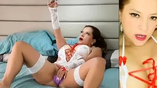 Stacked brunette goes solo toys and masturbation