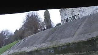 Extreme sex outdoors with cute blonde