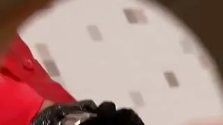 Her clothes are ruined at the gloryhole