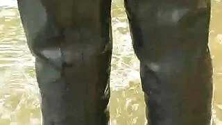 girl in wetsuit and rubber raniwear fetish soft