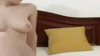 BLONDE MARCELA PINK TITS HAIRY PUSSY MASTURBATES