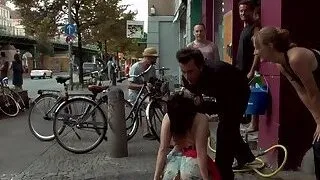 Butt plugged babe disgraced at bike shop