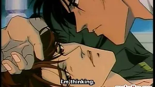 Two hentai gays having hot kiss