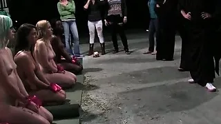 Teen babes outdoor humiliation