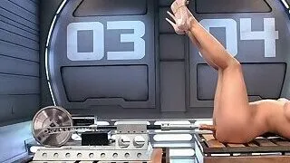 Big fake tits squirter fucks machines