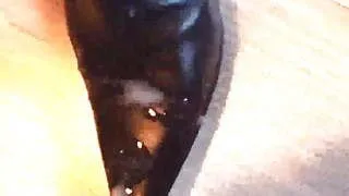 high heels boots cum and dom