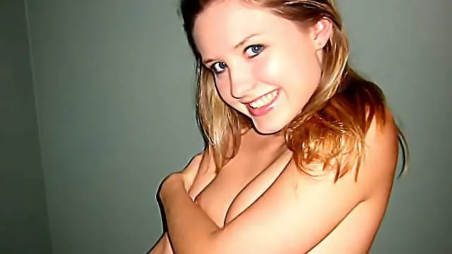 Playful young babe stripping