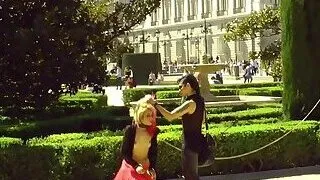 Full service slut spanked and fucked in public