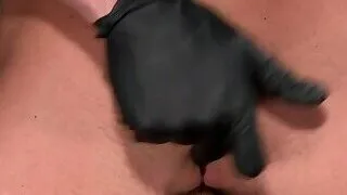 Big fake tits slave rides wooden horse