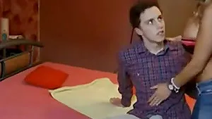 Prostitute goes down on dude and sucks him like a real champ.