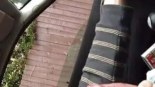 jerking masturbating in car not see 2