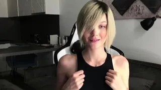 Blonde teen home alone masturbating