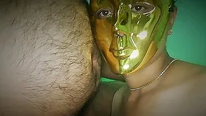 A pregnant girl does masturbation to her old friend while her husband is at work