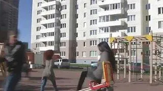 Foursome with redhead and Asian teens