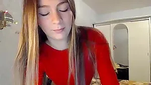 Sexy teen teases and masturbates on livecam