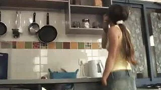 Emily teases in the kitchen