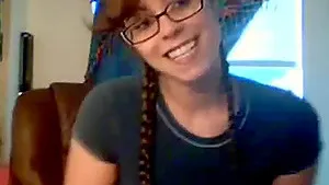 Busty Nerdy Webcam Girl Masturbates
