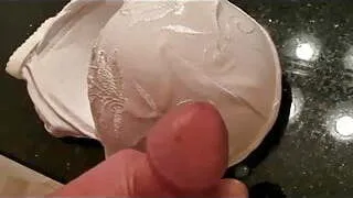 Jerking to Cum on Bra