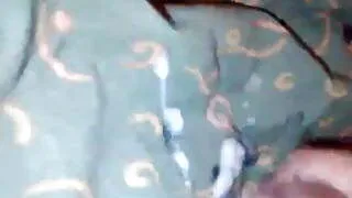 cum on grand mother's 25 years old lungi dress.