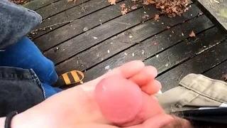 Handjob in Public Park Makes Me Cum