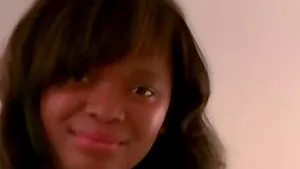 Thick ebony babe in her first homemade fuck video while she strips and sucks a bbc