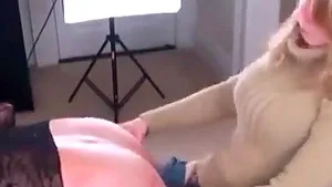 Hot blonde milf pegging her husband