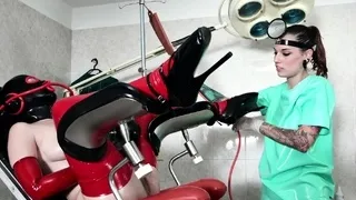 Two hot brunett lesbians toying pussies