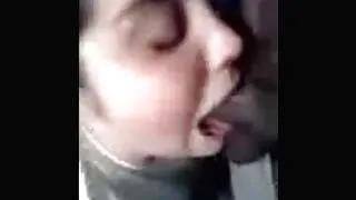 Deep throating a long   dick!