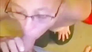 Nerdy GF gets a big Facial