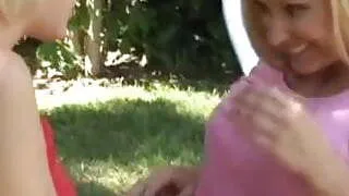 Girls in Love - Two Sweet Blonde Lesbians in the Garden