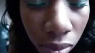 Amateur black girl gets big sticky facial!