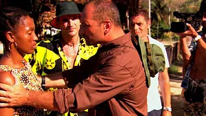 Amazing double penetration for salacious Diana Gold at the beach