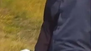 Ebony babe fucking outdoor and getting biiiig facial.