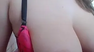 Best brunette with enormous juggs teases and masturbates on livecam