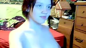 Pregnant brunette with enormous juggs teases and masturbates on livecam