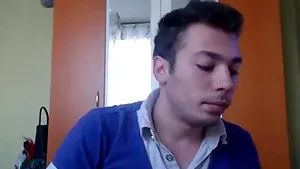 Sexy brunette babe in white dress teasing and seducing on webcam