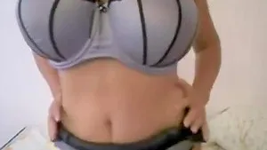 Sexy busty milf with huge juggs teasing on webcam