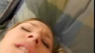 Blonde chick gets her snatch stretched