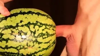 Muscular Stud Fucks and Cums on Watermelon