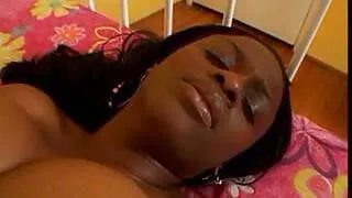Black babe massages her cunt