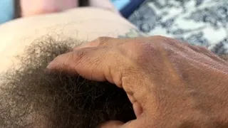 Pink labia close up of naive brunette