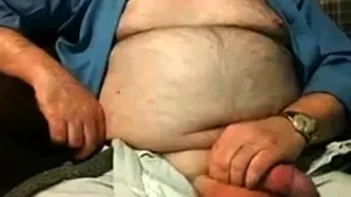 Hairy Grandpa Bear Strokes His Big Cock