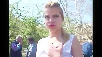 Young Blonde Peeing Among People At The Flea Market - FreePublicPorn.com