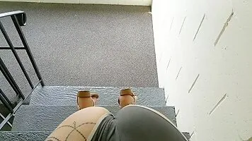 Public Sucking at Huge Dick in Home Staircase - FreePublicPorn.com